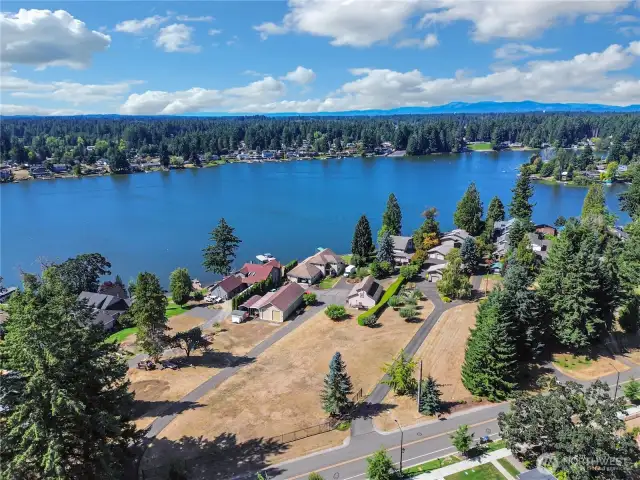 Home in relation to Long Lake. Mayes Rd is front entrance of home.
