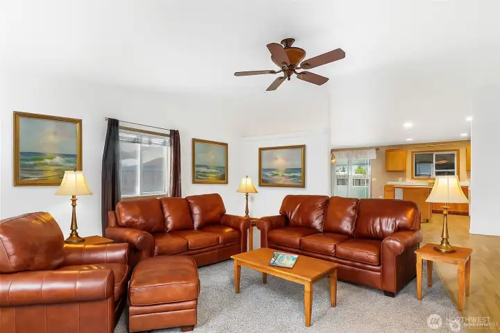 Virtually staged living room.