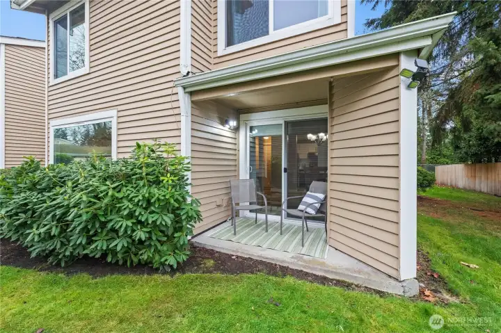 Private Patio with Lawn to Enjoy