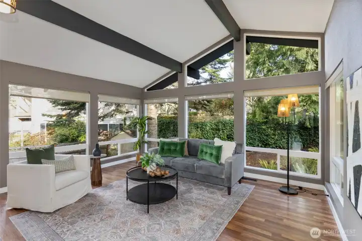 Floor to Ceiling windows and vaulted ceilings ensuring you have ALL the natural light!