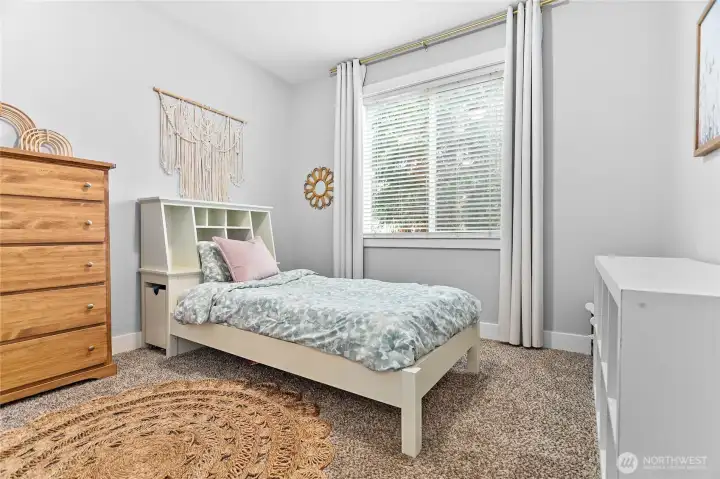 3rd bedroom is a great size & has custom closet kit for extra storage