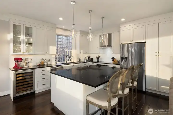 Quality, stainless appliances, including induction cooktop and wine cooler!