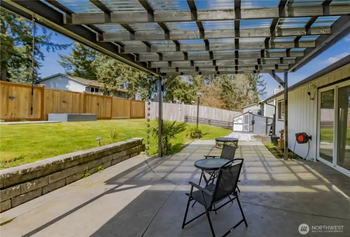 Spacious covered patio view