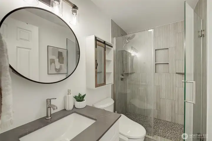 Primary Bath with walk-in shower.