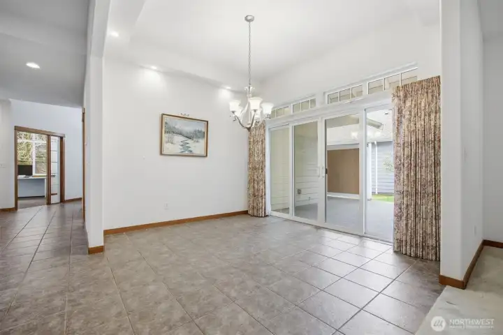 Large Dining Area with Slider to Patio