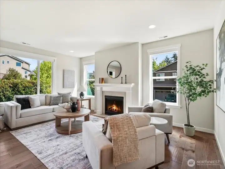 Vaulted ceilings and abundant natural light create an airy elegance.
