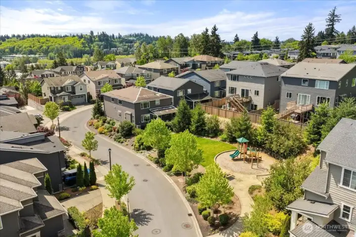 Positioned on a premier corner lot.