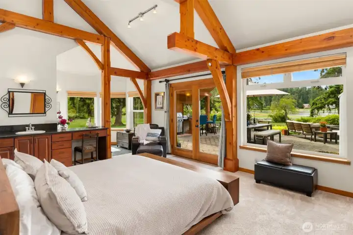 Step through the French doors to a beautifully designed courtyard overlooking the sparkling lagoon and majestic mountain views. Step through the French doors to a beautifully designed courtyard overlooking the sparkling lagoon and majestic mountain views.