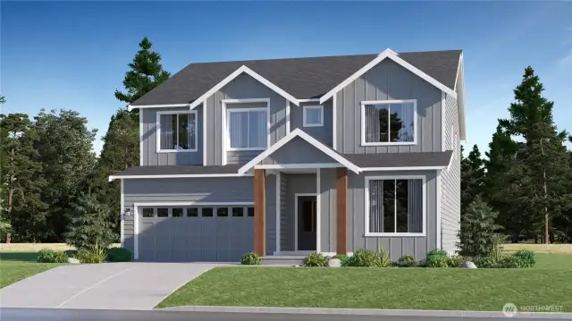 This home will be painted White with black trim with Cedar columns. all photos are for representational purposes only