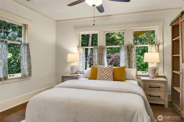 One of the two main floor bedrooms.