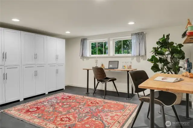 Office/den/craft space in lower level.