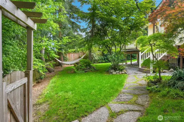 Enjoy a quiet summer afternoon on your hammock reading your favorite novel.