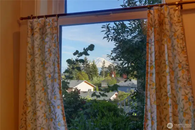 More views of Mt. Rainier from the prep counter on the south side of the kitchen.
