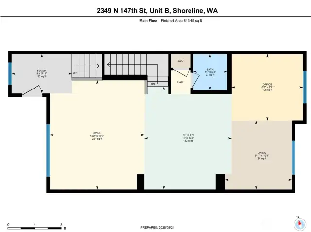 Entry, Living Room, Kitchen, Dining Room and Office Area