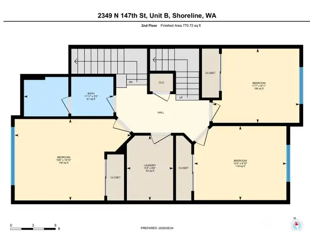 2nd Floor - 3 Bedrooms, Full Bathroom, Utility Room