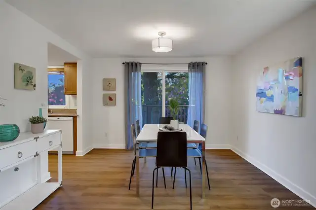 Dining room for 4-6 seats is shown. You could fit a larger table or an extendable table for many more!