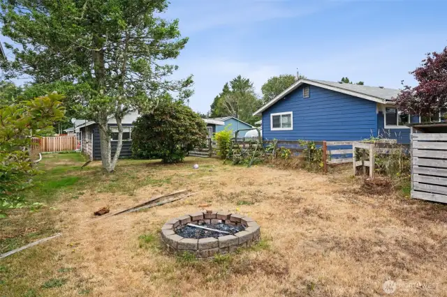 Backyard, space for a shop or maybe a horse barn!
