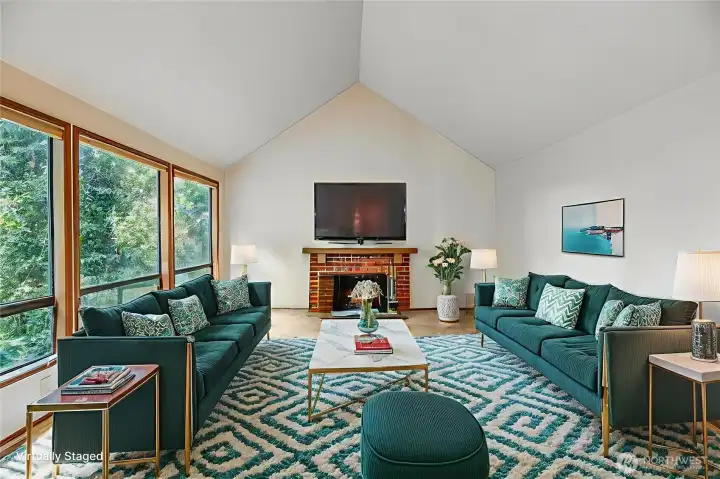 Formal living room virtually staged