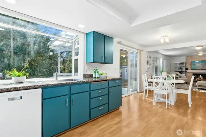 Large window brings in beautiful natural light.