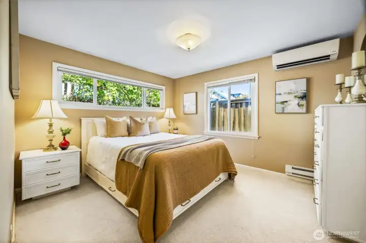 Large corner bedroom has it's own mini split unit.