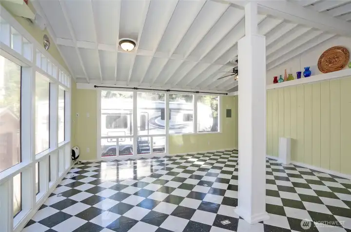 With plenty of room, this entertaining space is ideal for hosting a dance party or lively gatherings.