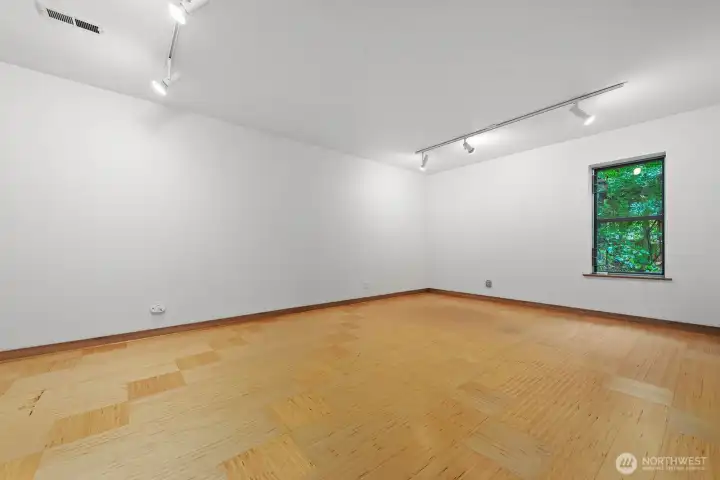 Large bonus room on the lower level - ideal work out space, office, studio, home movie room, 4th bedroom (no closet), or just about anything.