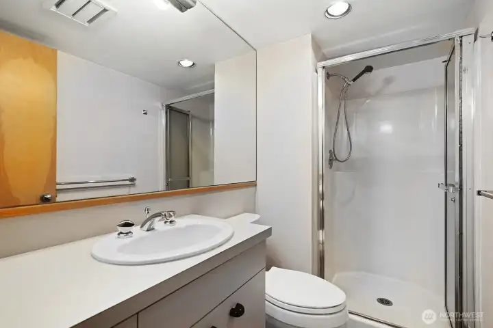 Three-quarter bathroom on the lower level/