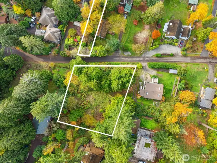 Again, the white lines are approximate, but this shows a cleared area in the middle.