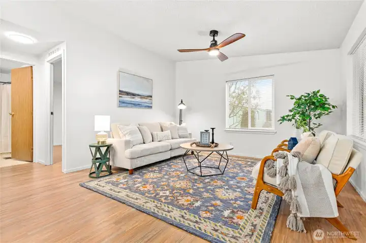 Just off living room leads to main full bath & 2nd bedroom