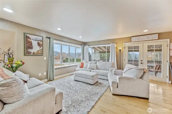 At the top of stairs, enjoy the wide open living space
