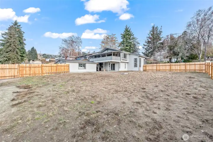 Fully fenced in yard