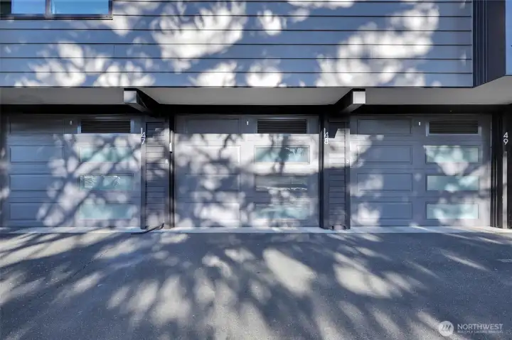 Individual garage w/ automated entry