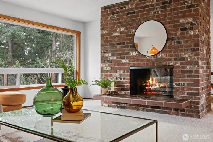 This fireplace is such a focal point in the living and dining rooms.