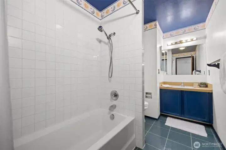 The full bath is across the hall from the 2nd bedroom.