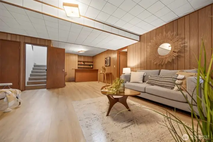 Looking toward the bar off the family room.