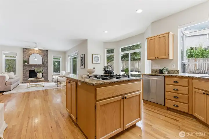 Open concept kitchen with breakfast nook