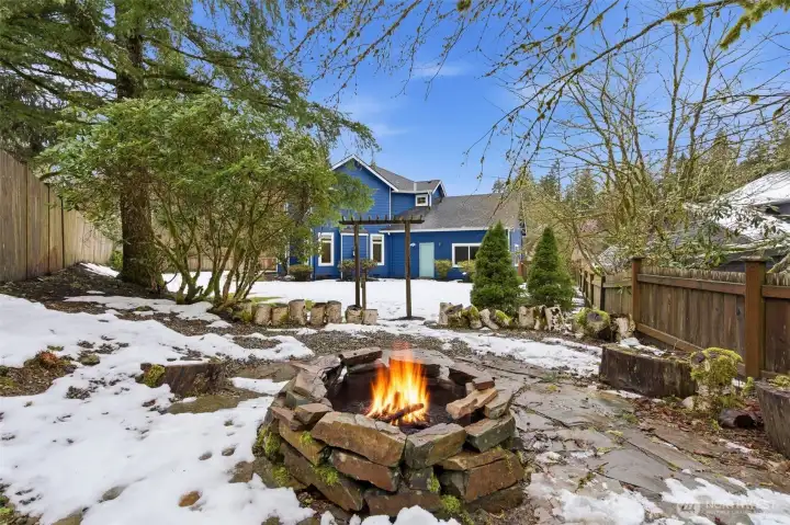 Fire pit overlooking seasonal stream