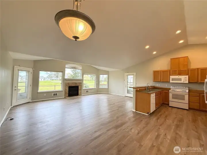 Huge living room dining area