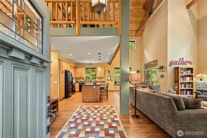 Warm and welcoming entry with natural materials and thoughtful craftsmanship, offering a perfect introduction to the home’s cozy elegance.