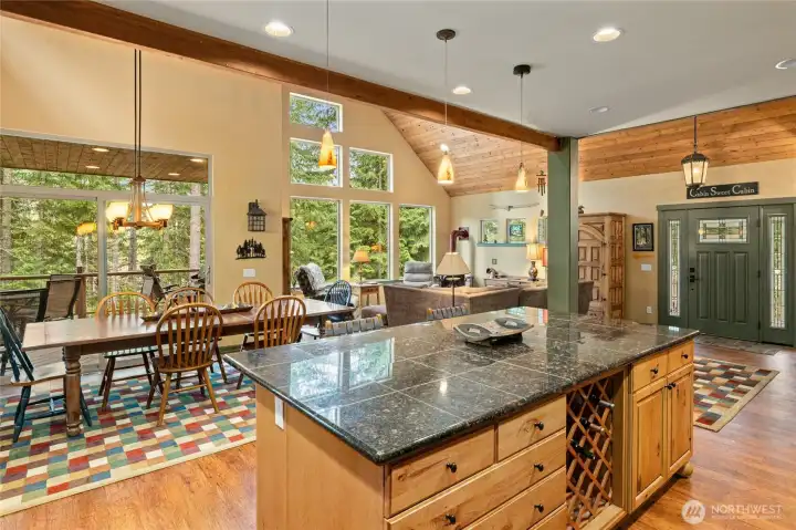 Seamless open-concept design connects kitchen and dining area, ideal for hosting and everyday living.