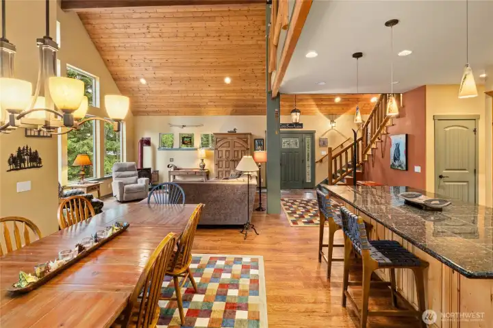 Perfectly positioned within the open floor plan, the dining area connects seamlessly to the kitchen and living spaces.