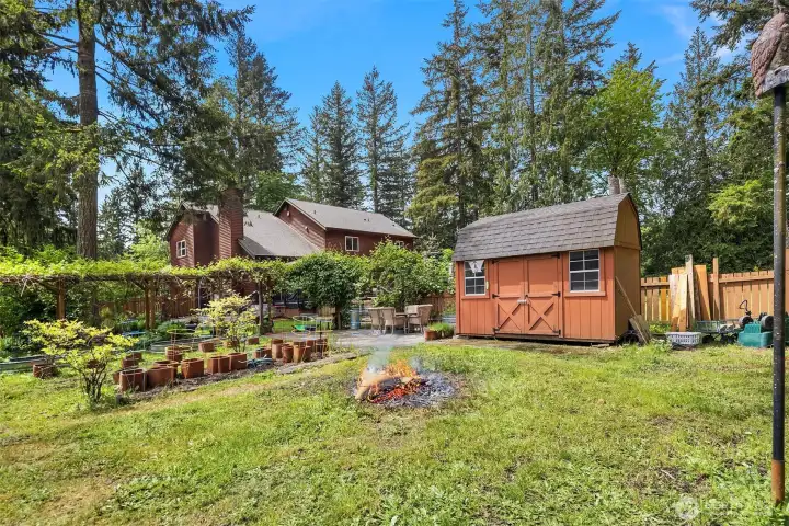 Chicken coop, rabbit barn Fruit trees, Grapes vines, vegetable and fruit gardens and plenty of room for hobbies, recreation, animals, or future possibilities.