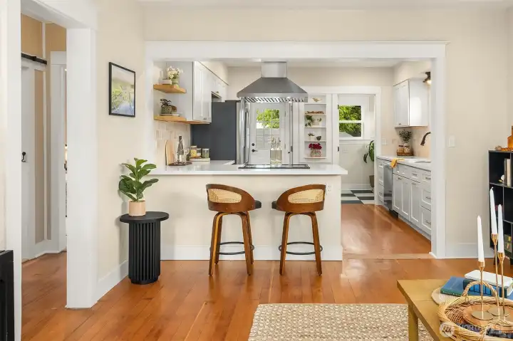 Open Concept Kitchen/Living Room with extremely good natural light