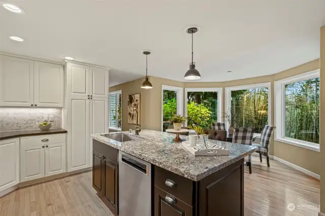 This kitchen is the hub of this home and is centrally located to enjoy company while preparing a meal or visiting with guests.