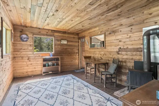 Second cabin with woodstove.