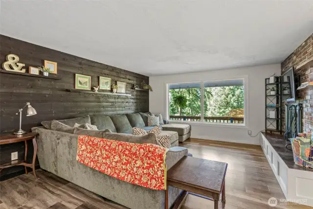 Living Room with Wood Fireplace (upstairs)