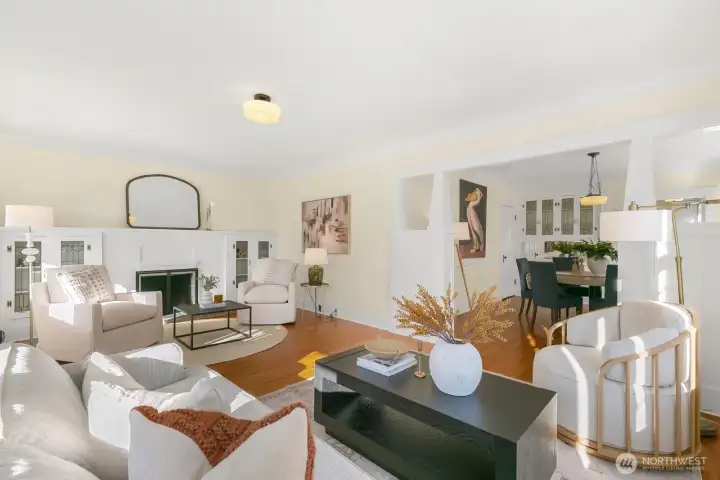 Looking towards the dining room. This room allows for different layout options.