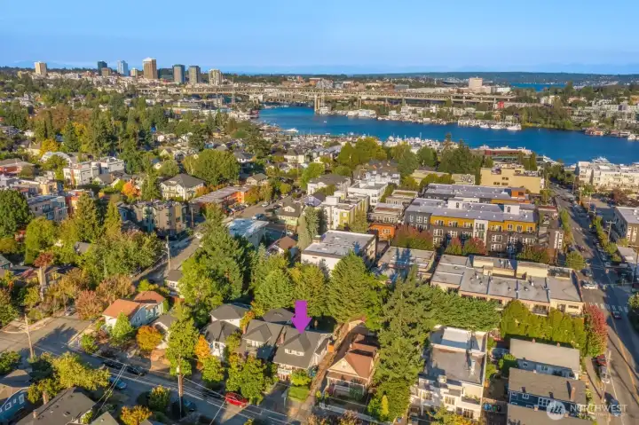 Looking east towards UW.