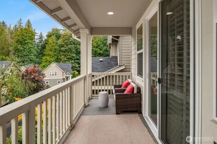 Covered front deck, perfect for taking in the fall beauty!