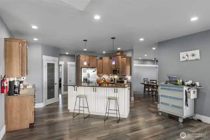 Warm inviting kitchen in the center of the home